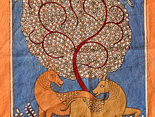 Sacred Cloth Of The Goddess ~ Mata ni Pachedi Painting - Deer Under The Tree Of Life