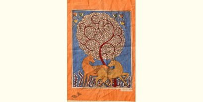 Sacred Cloth Of The Goddess ~ Matani Pachedi Painting - Deer Under The Tree Of Life