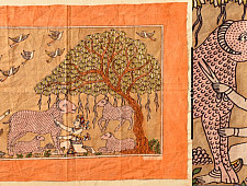 Sacred Cloth Of The Goddess ~ Mata ni Pachedi - A Painting About Shepherd Cutting Wool