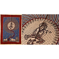 Sacred Cloth Of The Goddess ~ Mata ni Pachedi Painting - Krishna in Tree of Life