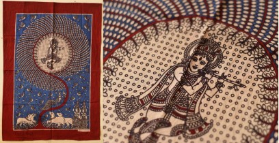 Sacred Cloth Of The Goddess ~ Matani Pachedi Painting - Krishna in Tree of Life