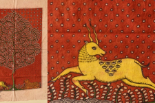 Sacred Cloth Of The Goddess ~ Matani Pachedi Painting - Tiger Hunting Deer