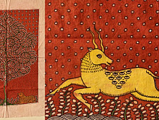 Sacred Cloth Of The Goddess ~ Mata ni Pachedi Painting - Tiger Hunting Deer