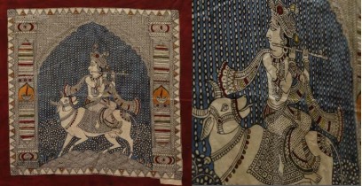 Sacred cloth of the Goddess - Murlidhar (13" x 13")