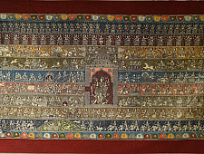 Sacred cloth of the Goddess | Hand painted mata ni pachedi painting - Chandraghanta (90" x 49") 
