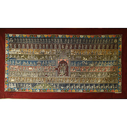 Sacred cloth of the Goddess | Hand painted matani pachedi painting - Chandraghanta (90" x 49") 