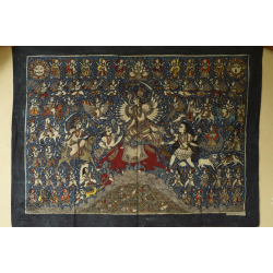 Sacred cloth of the Goddess | Matani Pachedi Hand Painted Painting - Durga (40" x 30")