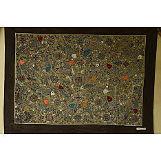 Sacred cloth of the Goddess | Hand Painted Mata ni Pachedi - Kachua - 42x31 inch