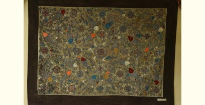 Sacred cloth of the Goddess | Hand Painted Matani Pachedi - Kachua - 42x31 inch