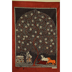 Sacred cloth of the Goddess | Old Village Tree in Mata Ni Pachedi Painting  (22" x 30")