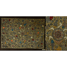 Sacred cloth of the Goddess | Hand Painted Mata ni Pachedi - Kachua - 42x31 inch