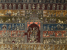 Sacred cloth of the Goddess | Hand painted mata ni pachedi painting - Chandraghanta (90" x 49") 