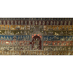 Sacred cloth of the Goddess | Hand painted mata ni pachedi painting - Chandraghanta (90" x 49") 