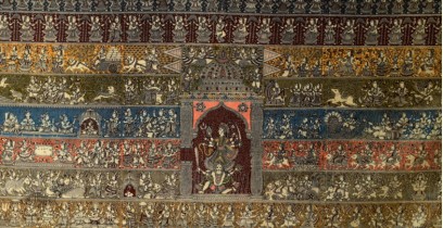 Sacred cloth of the Goddess | Hand painted matani pachedi painting - Chandraghanta (90" x 49") 