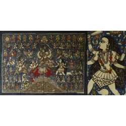 Sacred cloth of the Goddess | Matani Pachedi Hand Painted Painting - Durga (40" x 30")