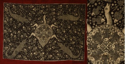 Sacred cloth of the Goddess | Matani Pachedi Painting ~ Turtle ( 27x22 inch)
