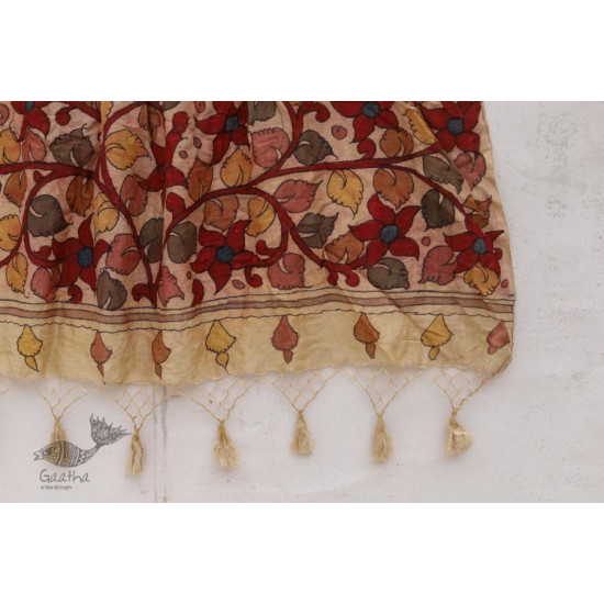 संधि  ⊱ Kalamkari Bandhni ⊱ Munga Silk ⊱ Dupatta ⊱ 8