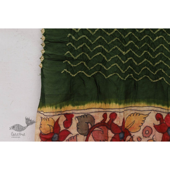 संधि  ⊱ Kalamkari Bandhni ⊱ Munga Silk ⊱ Dupatta ⊱ 8