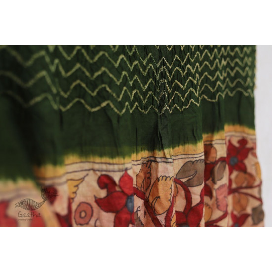 संधि  ⊱ Kalamkari Bandhni ⊱ Munga Silk ⊱ Dupatta ⊱ 8