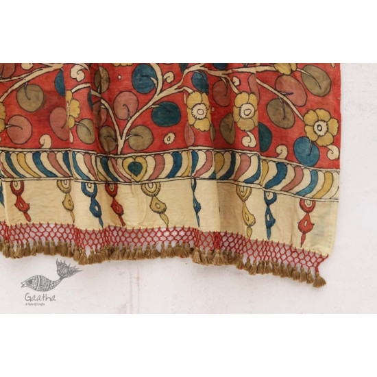 संधि  ⊱ Kalamkari Bandhni ⊱ Munga Silk ⊱ Dupatta ⊱ 9