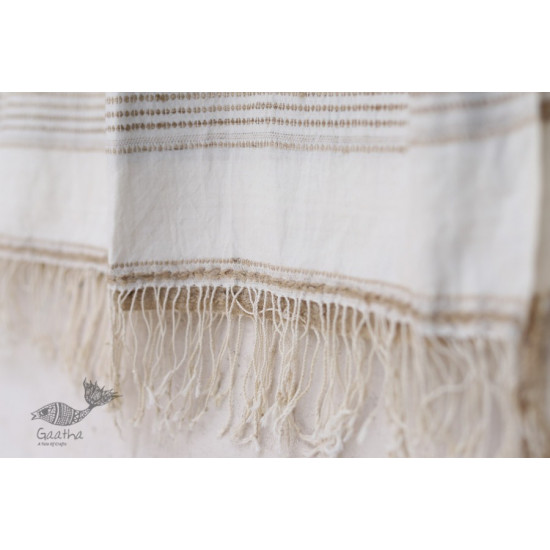 Ada . अदा | Hand loom Cotton . Tussar |Bandhani stole - 3