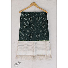 Ada . अदा | Hand loom Cotton . Tussar |Bandhani stole - 3