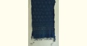 shop Natural Color Tai & Dye - Mul Handloom Cotton Grey Stole  - Blue Diamonds Design