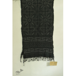 Lahza . लहज़ा | Cotton by Eri Silk - Bandhani Stole - Black