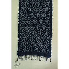 Lahza . लहज़ा | Natural Color Bandhani - Handloom Cotton Stole - Indigo