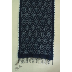 Lahza . लहज़ा | Natural Color Bandhani - Handloom Cotton Stole - Indigo