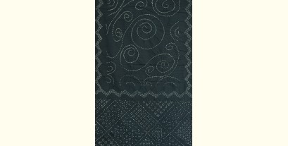 Lahza . लहज़ा | Natural Color Bandhani - Handloom Cotton Stole - Bluish Grey