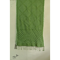 Lahza . लहज़ा | Designer Cotton - Bandhani Stole - Green