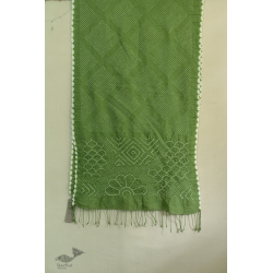 Lahza . लहज़ा | Designer Cotton - Bandhani Stole - Green