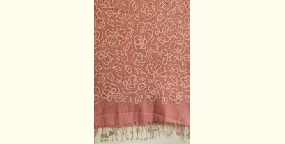 Lahza . लहज़ा | Designer Cotton - Bandhani Dupatta - Pink Floral