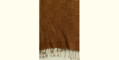 Lahza . लहज़ा | Cotton - Tie & Dye Dupatta - Brown