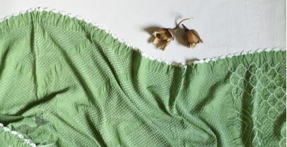 Lahza . लहज़ा | Designer Cotton - Bandhani Stole - Green
