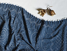 Lahza . लहज़ा | Natural Color Bandhani - Handloom Cotton Stole - Bluish Grey