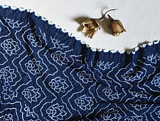 Lahza . लहज़ा | Natural Color Bandhani - Handloom Cotton Stole - Indigo