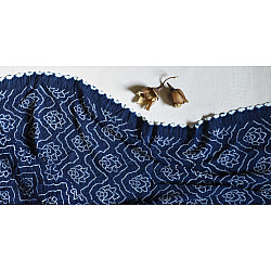 Lahza . लहज़ा | Natural Color Bandhani - Handloom Cotton Stole - Indigo