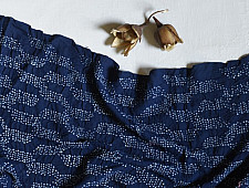 Lahza . लहज़ा | Natural Color - Mul Handloom Cotton - Bandhani Stole - Blue