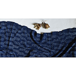 Lahza . लहज़ा | Natural Color - Mul Handloom Cotton - Bandhani Stole - Blue