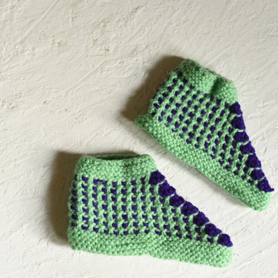 shop Hand Knitted - Woolen Socks With Hair Band - For Girls