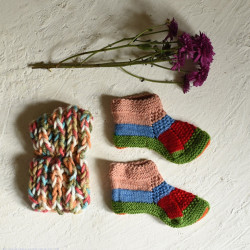 Igloo ~ Hand Knitted - Himalayan Woolen Socks With Hair Band