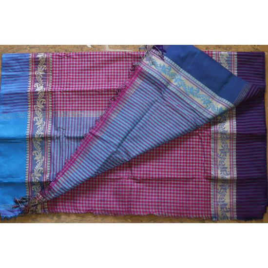 Iris ❢ Handloom  ❢ Cotton Checks Saree ❢ 16