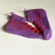 shop Hand Knitted - Woolen Socks With Hair Band - For Girls - Purple & Red