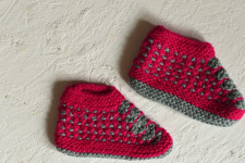 Igloo ~ Hand Knitted - Woolen Socks With Hair Band - Pink