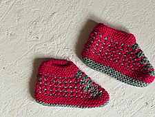 Igloo ~ Hand Knitted - Woolen Socks With Hair Band - Pink