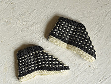 Igloo ~ Hand Knitted - Woolen Socks With Hair Band - Grey & Cream