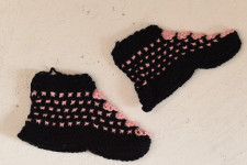 Igloo ~ Himalayan Woolen Socks With Hair Band - Light Pink