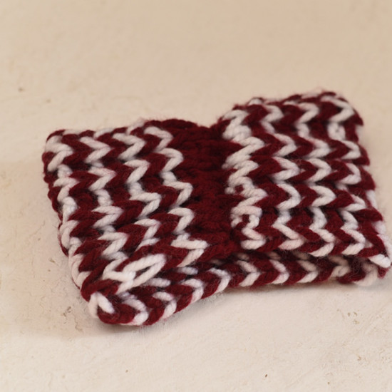 shop Hand Knitted - Woolen Maroon Socks With Hair Band - For Girls